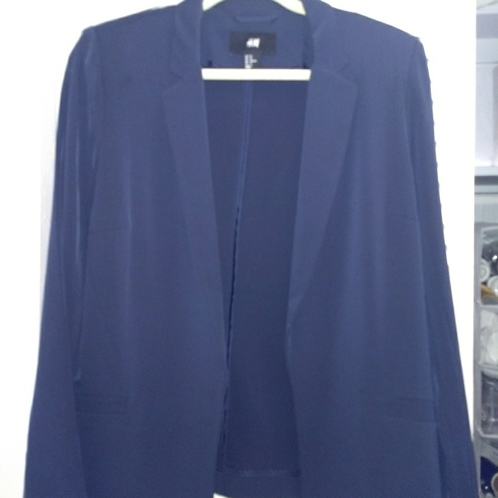 H&M Navy Silky Blazer 10 NEVER WORN